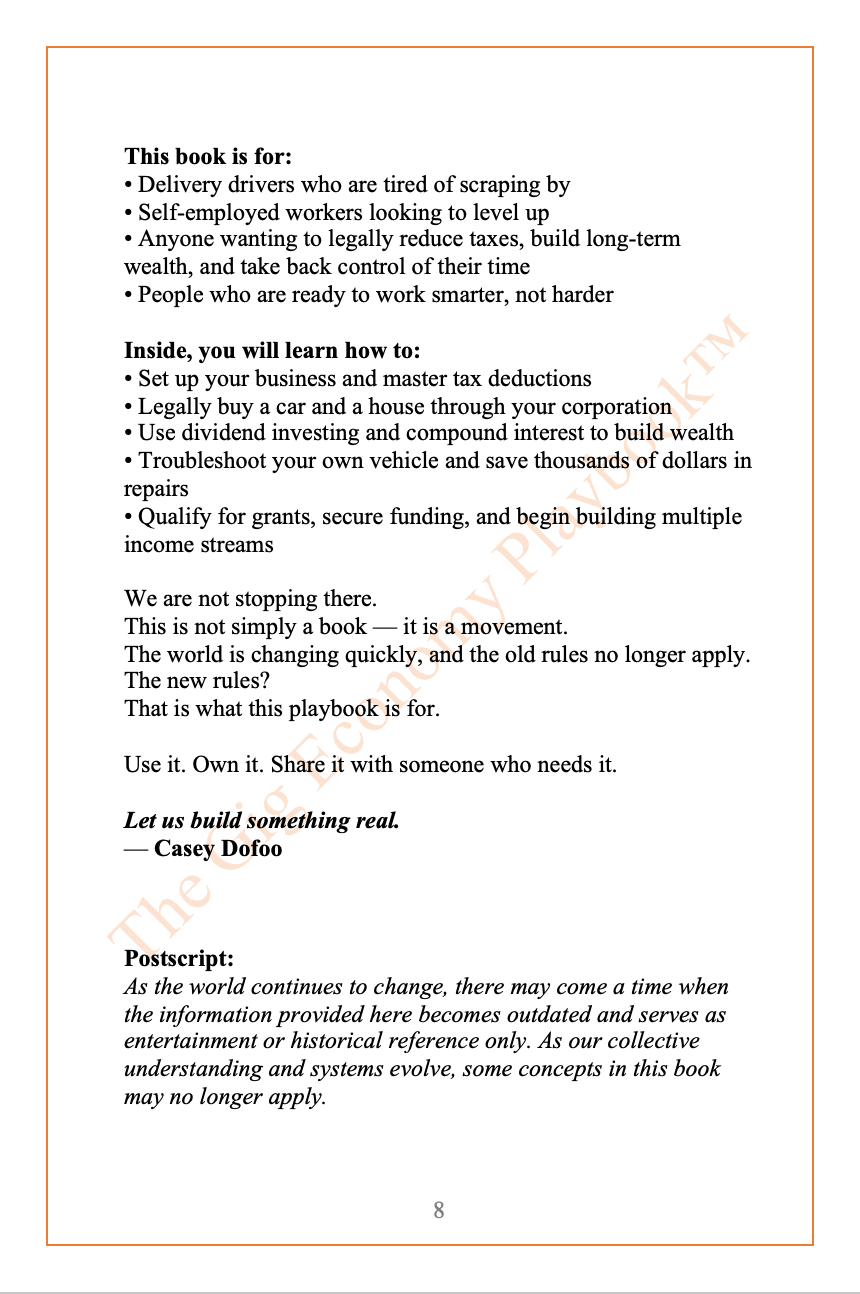 The Gig Economy Playbook™ — Structure Income, Reduce Taxes, Build Wealth