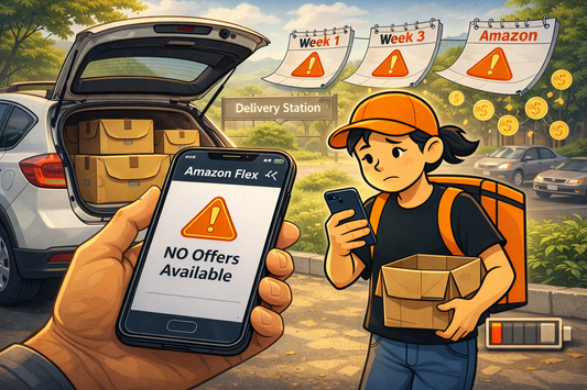 Amazon Flex worker checking on available shifts