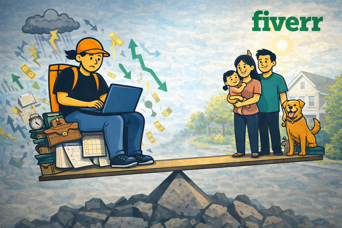 Fiverr Worker under work life imbalance stress due to wage fluctuation