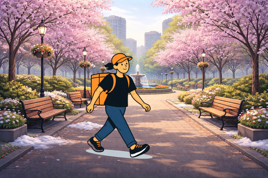 Mid March Snow in the Park The Gig Economy Playbook Image Walking Rider