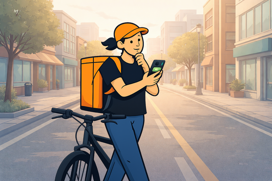 illustration of the Gig Economy Playbook Rider deciding to accept an order