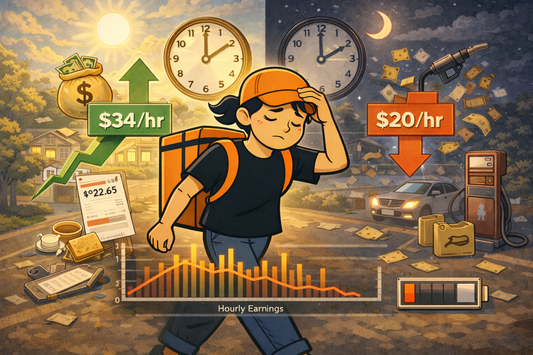 Stressed between Day/Night Shift Gig Economy Playbook Rider