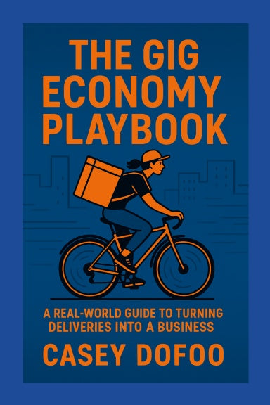 "The Gig Economy Playbook Condensed Canadian Edition book cover, a real world guide to turning deliveries into a business by Casey Dofoo"