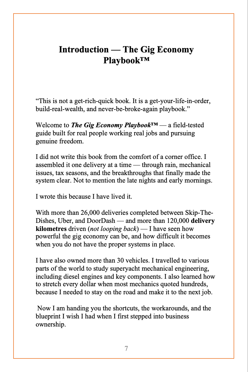 Introduction Page 1 The Gig Economy Playbook Condensed Canadian Edition