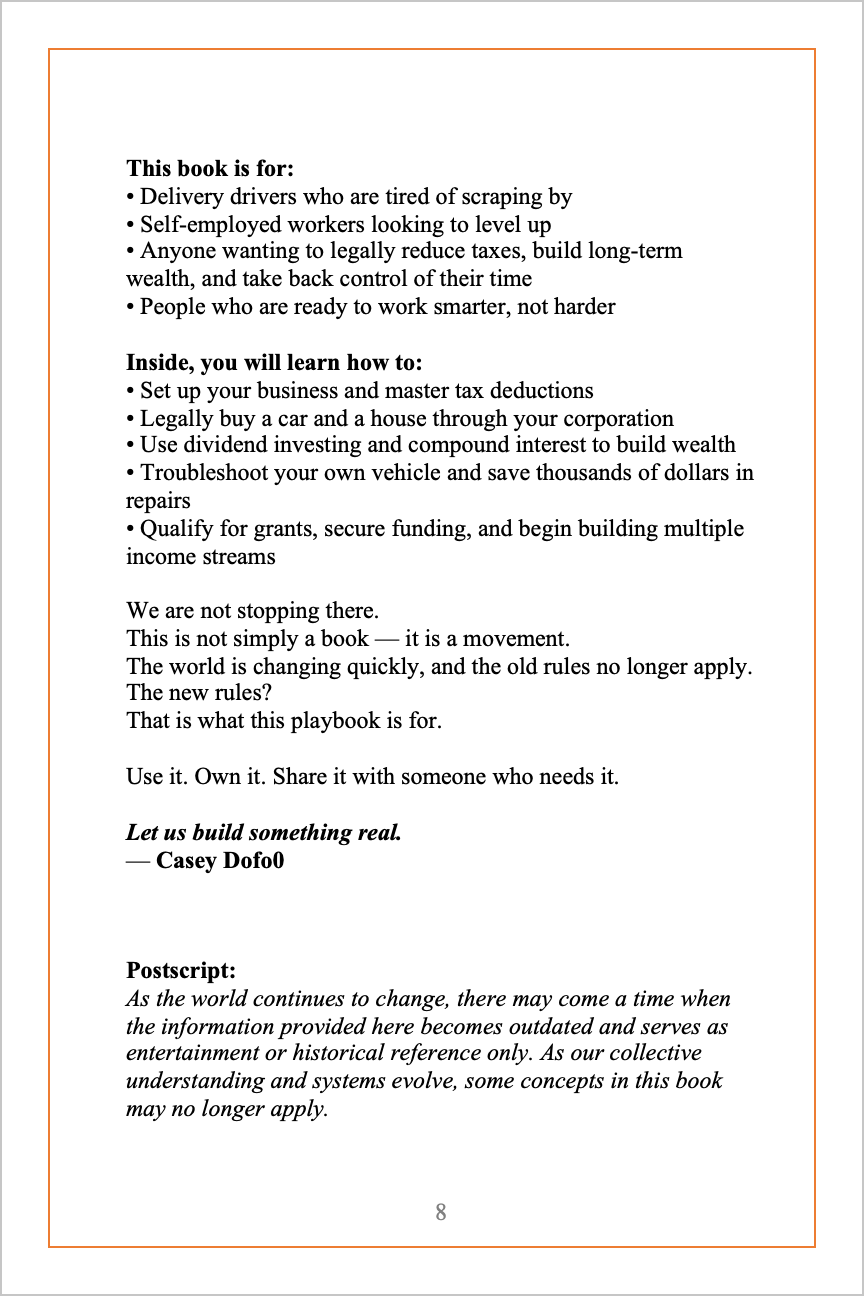 Introduction Page 2 The Gig Economy Playbook Condensed Canadian Edition