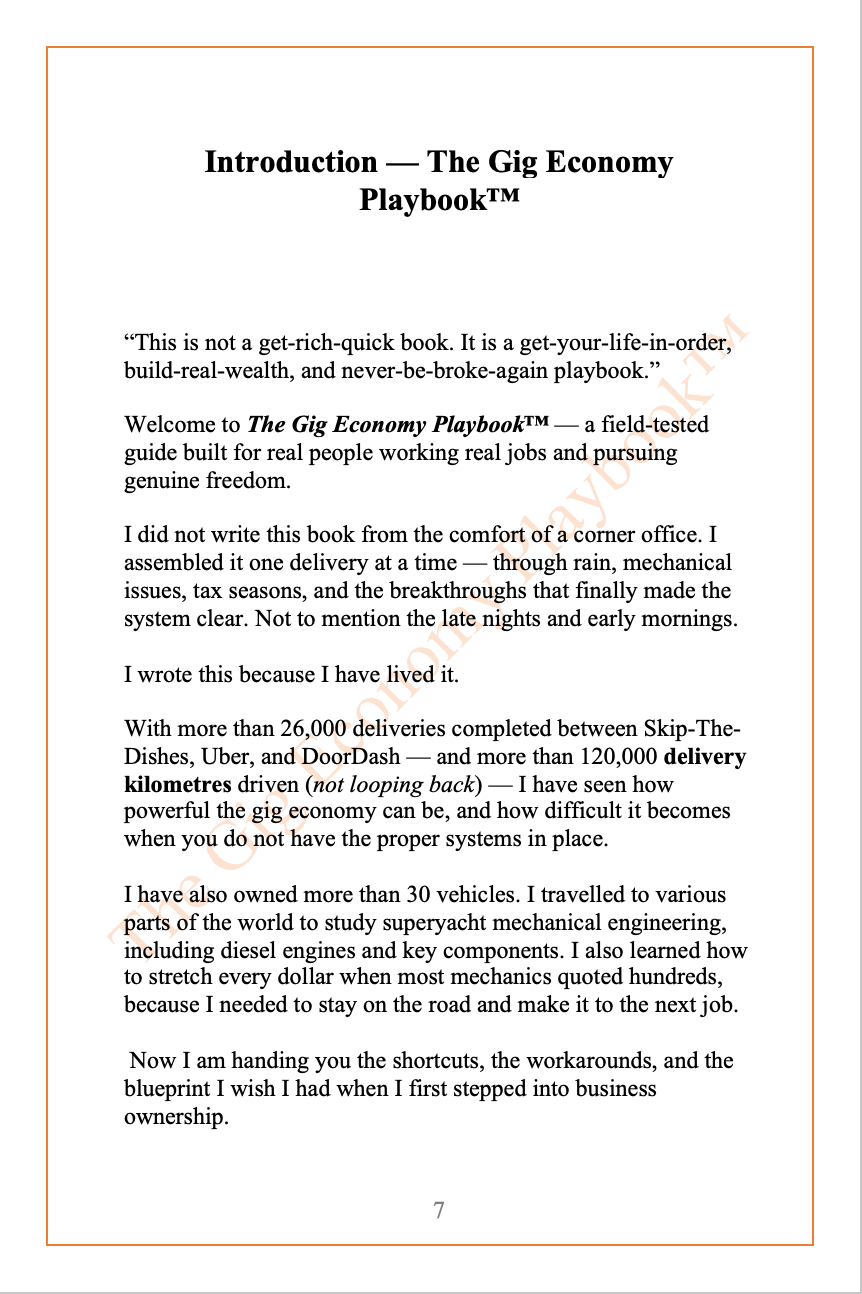 The Gig Economy Playbook™ VOLUME. 1 — Identity, Awareness & Control