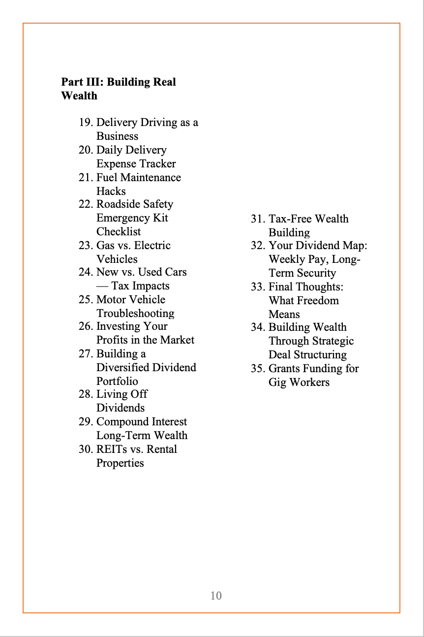 Table Of Contents Page 2 The Gig Economy Playbook Condensed Canadian Edition