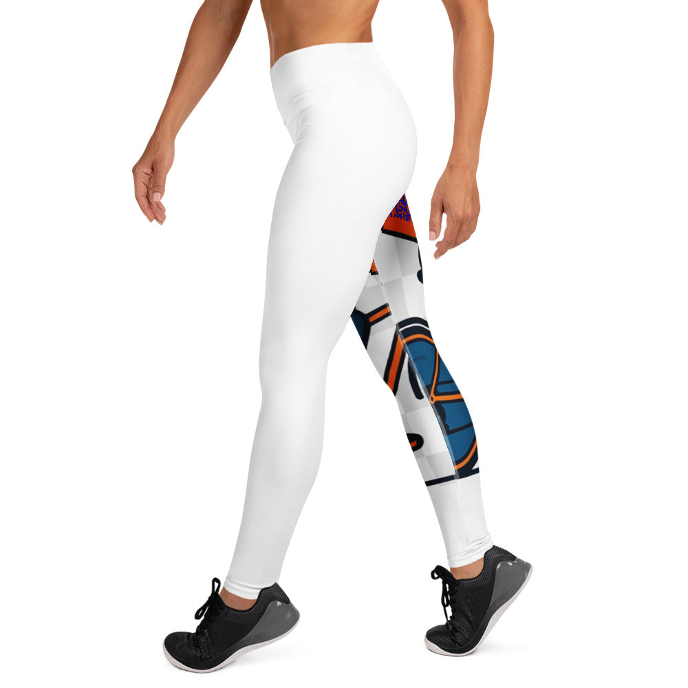White leggings with colorful geometric pattern worn by a person on a white background The Gig Economy Playbook