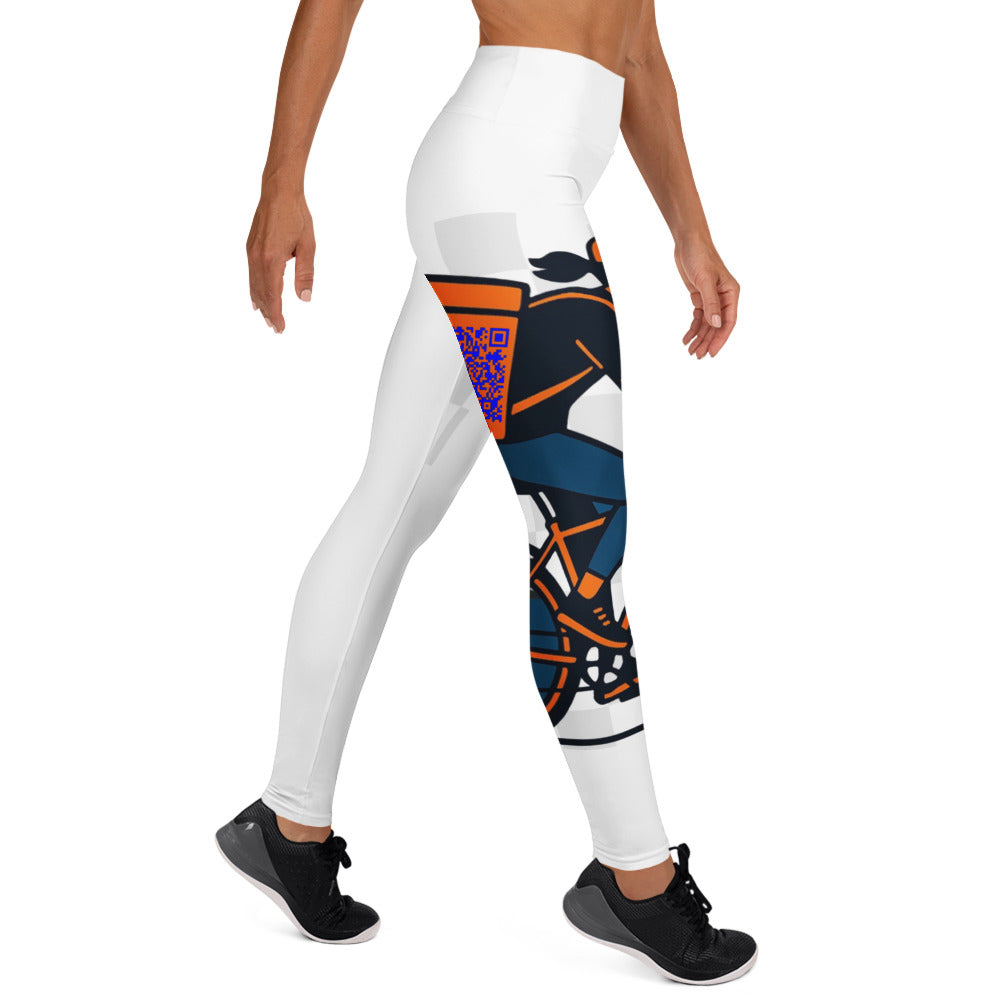 White leggings with a colorful geometric pattern worn by a person on a white background The Gig Economy Playbook